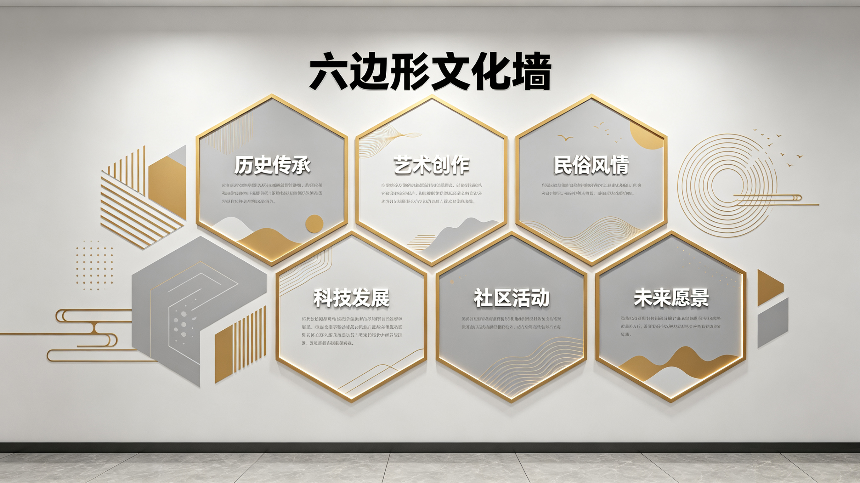 永福企业文化墙 | 六边形信息美学